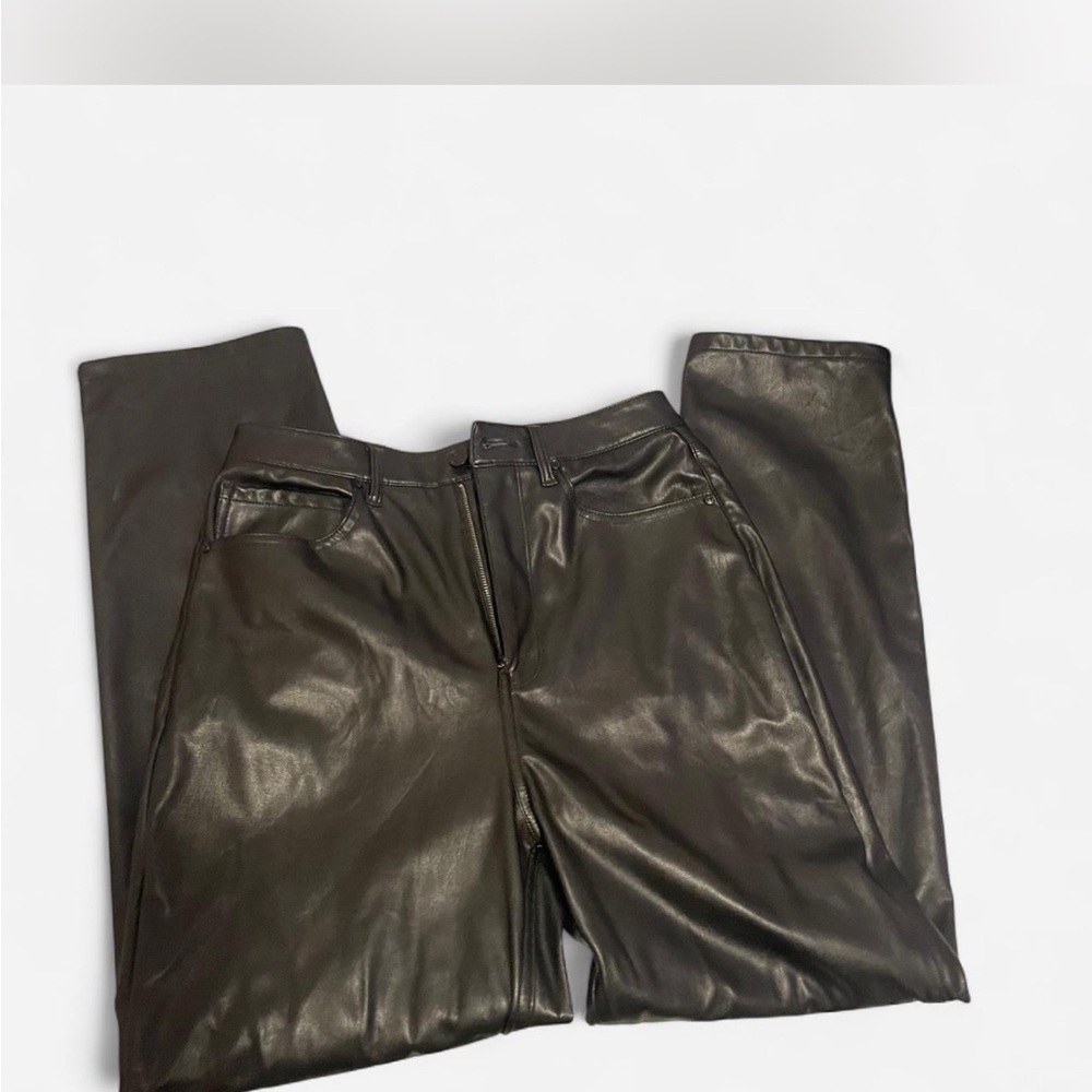AFRM Woman Shiny Black leather jeans